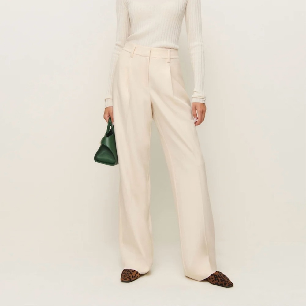 Reformation Alex Mid Rise Pant Ivory - Size 6